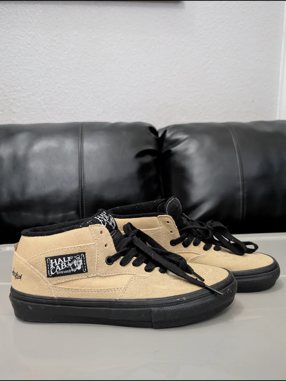 Vans Skate Half Cab x Elijah Berle in Khaki/Black Mid-Top Skate Sneakers